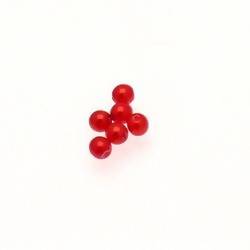 Perle en verre ronde nacrée Ø4mm couleur rouge (x 6)
