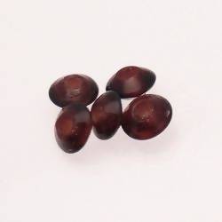Perles en verre forme soucoupes Ø10-12mm couleur prune transparent (x 5)