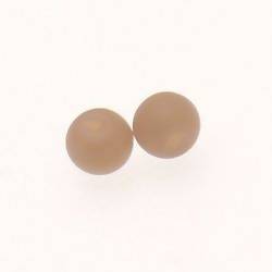 Perle ronde en verre Ø8mm couleur gris givré (x 2)