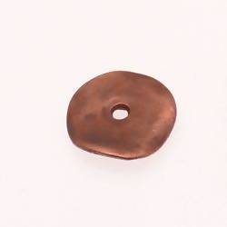 Perle métal disque ondulé Ø25mm couleur cuivre (x 1)