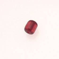 Perle en résine cylindre Ø10mm couleur lie de vin mat (x 1)