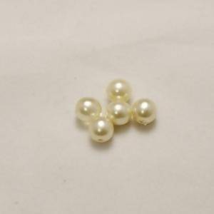 Perles en verre tchèque ronde Ø6mm couleur doré opaque brillant (x 5)