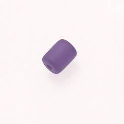 Perle en résine cylindre Ø10mm couleur violet mat (x 1)