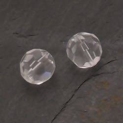 Perles en verre boule à facettes Ø12mm couleur transparent (x 2)