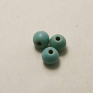 Perles synthétiques marbrées rondes Ø6mm couleur bleu turquoise (x 3)
