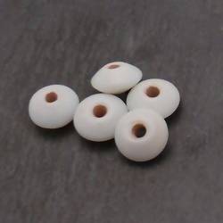Perles en verre forme soucoupes Ø10-12mm couleur blanc opaque (x 5)