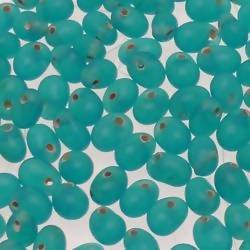 Perles en verre forme de petite goutte Ø5mm couleur bleu turquoise opaque (x 10)