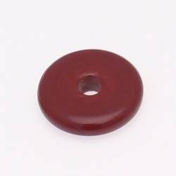 Perle en verre palet moyen 35mm couleur chocolat opaque (x 1)