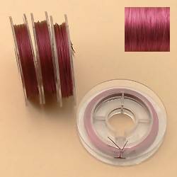 Bobine de fil cablé 9 m couleur rose lumineux (x 1 bobine)