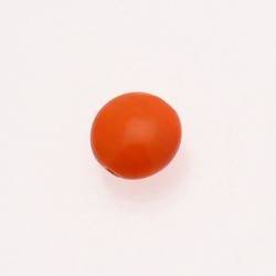 Perle en verre ronde aplatie "smarties" Ø17mm couleur orange opaque (x 1)