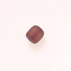 Perle en résine cylindre Ø10mm couleur marron brun mat (x 1)