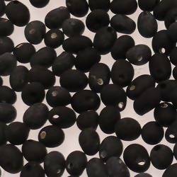 Perles en verre forme de petite goutte Ø5mm couleur noir givré (x 10)