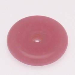 Perle en verre forme maxi palet Ø40mm couleur rose transparent (x 1)