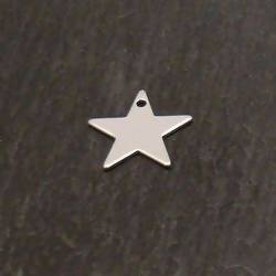 Perle en métal forme pastille étoile Ø10mm couleur Argent (x 1)