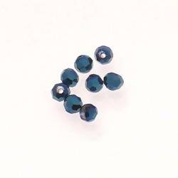 Perles en verre boule à facettes Ø4mm couleur bleu (x 8)