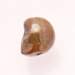 Perle en céramique crâne 20mm couleur marron clair (x 1)