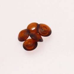Perles en verre forme soucoupes Ø10-12mm couleur ambre transparent (x 5)