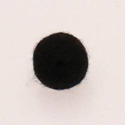 Perles en laine ronde Ø20mm couleur noir (x 1)