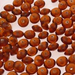 Perles en verre forme soucoupes Ø8mm couleur ambre transparent (x 10)