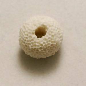 Perle de lave ronde Ø12mm couleur blanc (x 1)