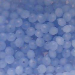 Perles en verre boules aplaties à facettes Ø4mm couleur bleu pervenche (x 5)