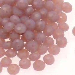 Perles en verre boules aplaties à facettes Ø5mm couleur rose lilas (x 5)