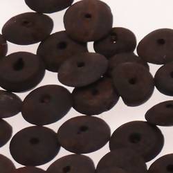 Perles en bois naturel forme soucoupes en bois noir 1 (x 5)