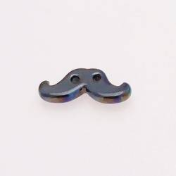 Perle en céramique moustache 16x32mm couleur hématite (x 1)