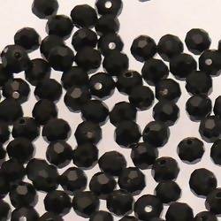 Perles en verre boule à facettes Ø4mm couleur noir (x 8)