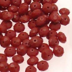 Perles en verre boules aplaties à facettes Ø5mm couleur marron terre (x 5)
