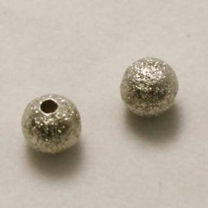 Perles en laiton strass paillette 5mm argentée (x 2)