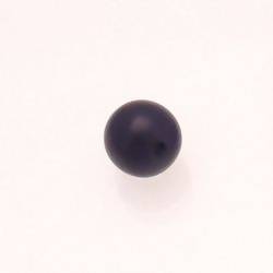 Perle ronde en résine Ø12mm couleur bleu marine brillant (x 1)