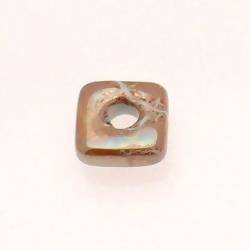 Perle en céramique carré 14x14mm couleur marron clair (x 1)