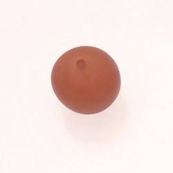 Perle ronde en résine Ø20mm couleur marron caramel mat (x 1)