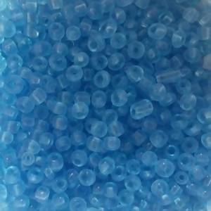 Perles de Rocaille 2mm couleur bleu glacé transparent (x 20g)