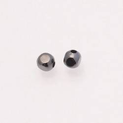Perle métal boule cube Ø5mm couleur noir / hématite (x 2)
