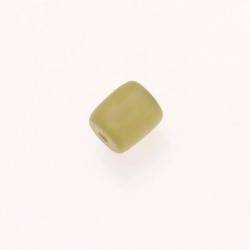 Perle en résine cylindre Ø10mm couleur vert olive brillant (x 1)