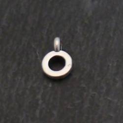 Perle breloque en métal forme anneau 8mm couleur Argent (x 1)