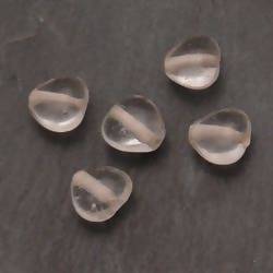 Perle en verre petit coeur 10mm couleur transparent (x 5)