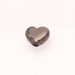 Perle en céramique coeur 12x10mm couleur gris foncé (x 1)
