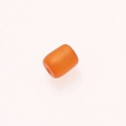 Perle en résine cylindre Ø10mm couleur orange brillant (x 1)