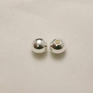 Perle métal boule Ø8mm couleur argent (x 2)