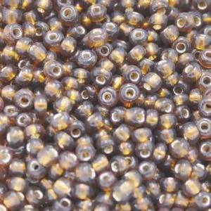 Perles de Rocaille 3mm couleur brun transparent trou argenté (x 20g)