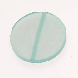 Perle en résine disque Ø40mm couleur vert d'eau brillant (x 1)