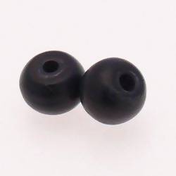 Perles rondes en corne Ø12mm couleur noir (x 2)