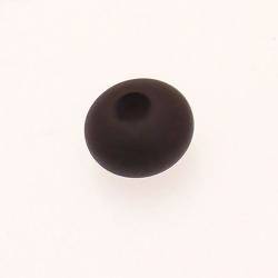 Perle résine forme donut 12x20mm couleur noir mat (x 1)