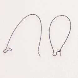 Anneaux boucles d'oreilles ellipse 20x45mm couleur argent vieilli (x 2)