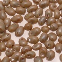 Perles en verre forme de petite goutte Ø5mm couleur marron clair brillant (x 10)