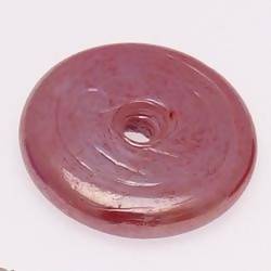 Perle en verre forme maxi palet Ø40mm couleur rouge brillant (x 1)
