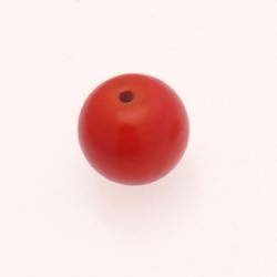 Perle ronde en verre Ø20mm couleur rouge opaque (x 1)